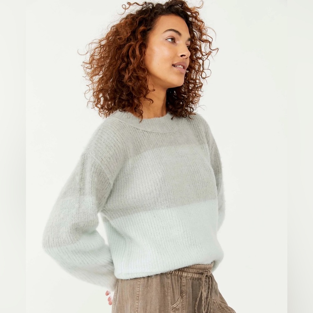 NWT Free People Autumn Sky Cloud Combo Sweater in Size XL